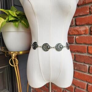 Silver y2k celestial moon chain